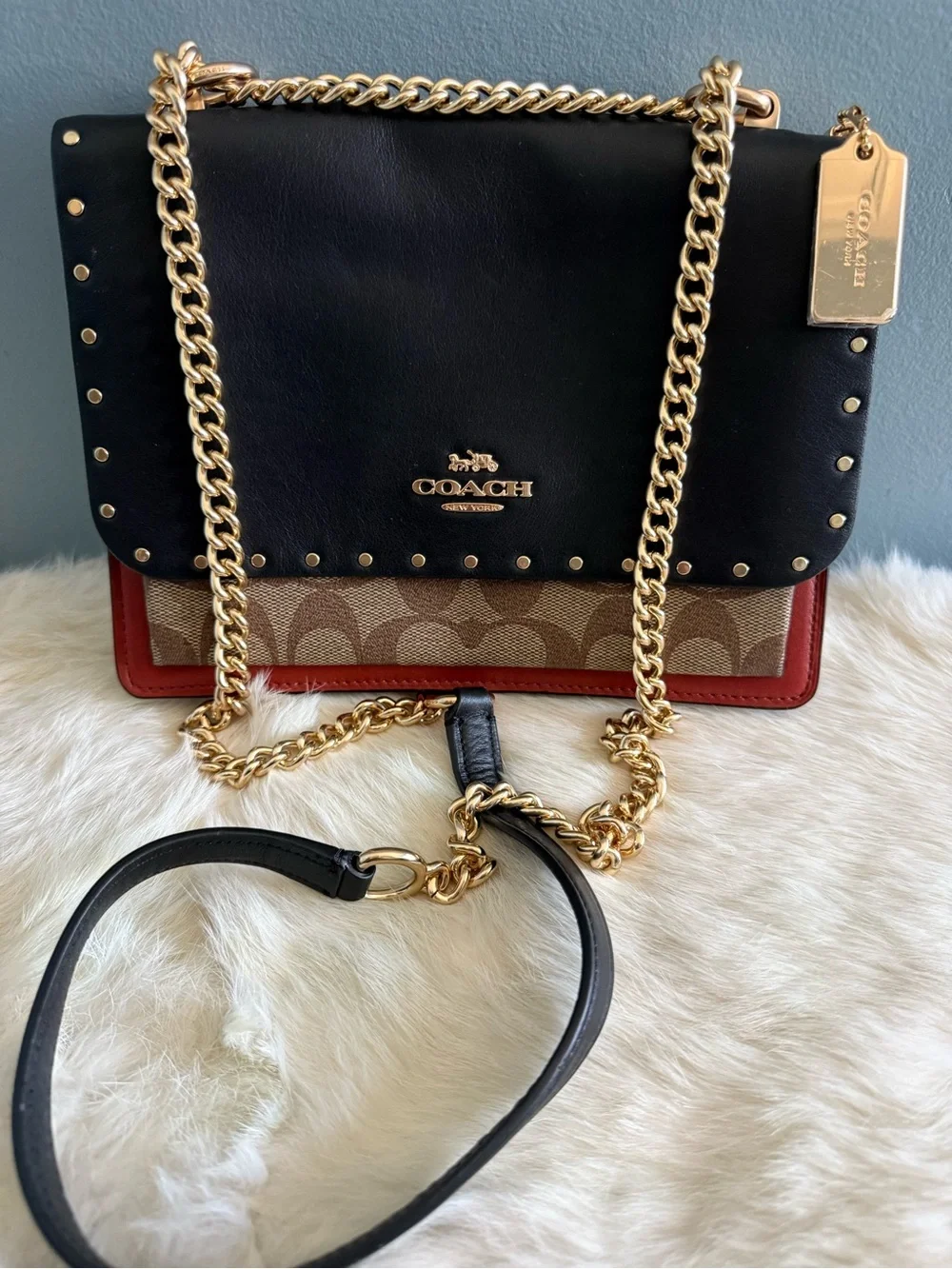 Coach Klare Signature Canvas Crossbody with Rivets